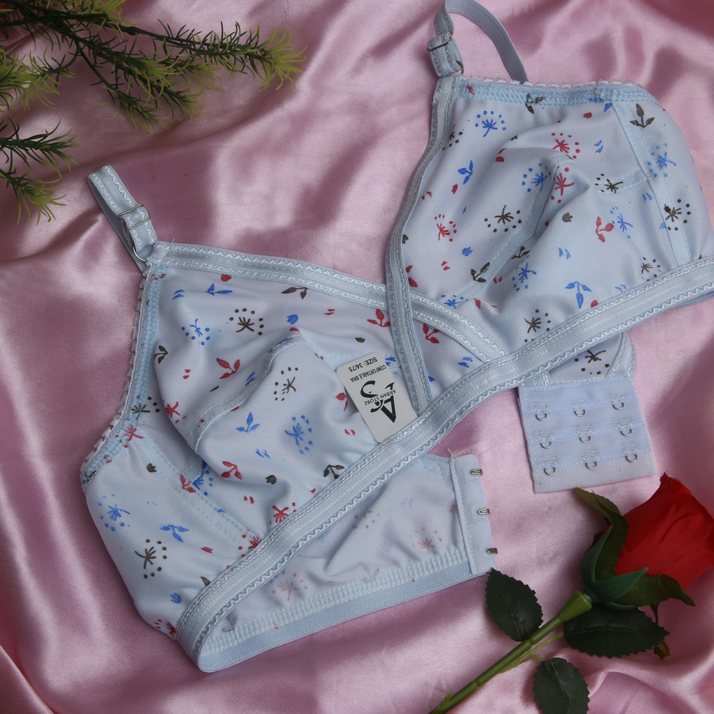 4 Piece Printed Jersey Bra Set – Soft, Stretchable & Comfortable Fit