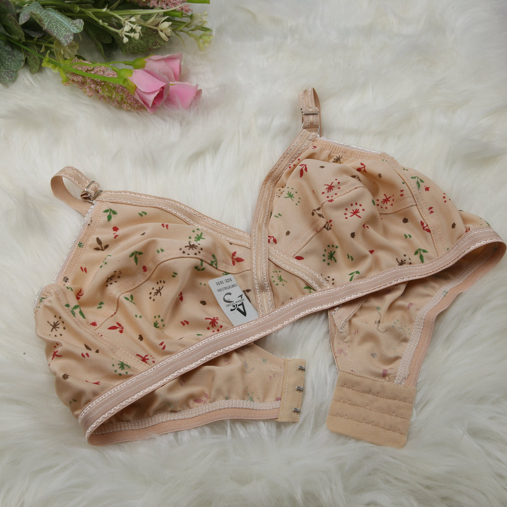 (4) Bra soft  Fabric Printed jersey bra
