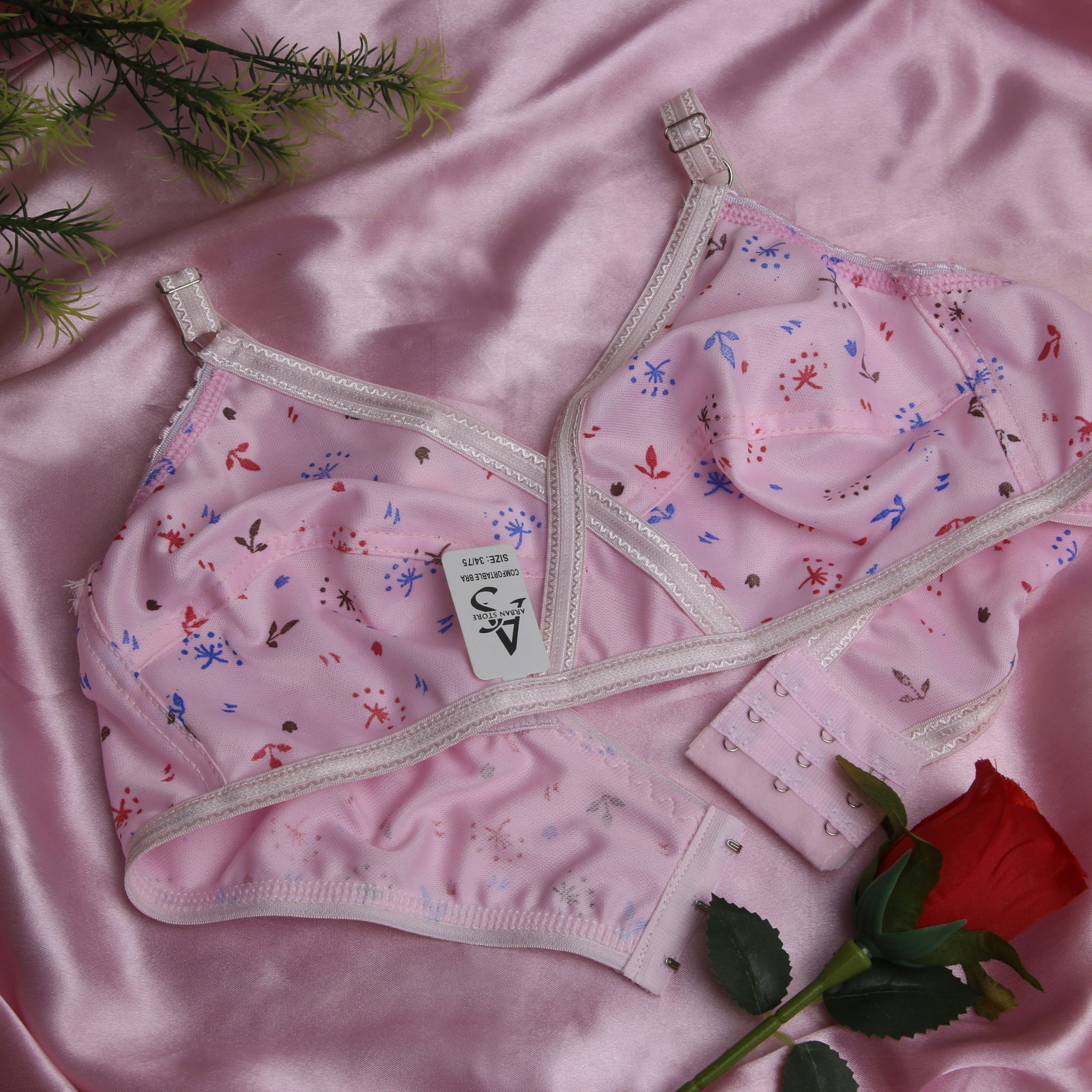 4 Piece Printed Jersey Bra Set – Soft, Stretchable & Comfortable Fit