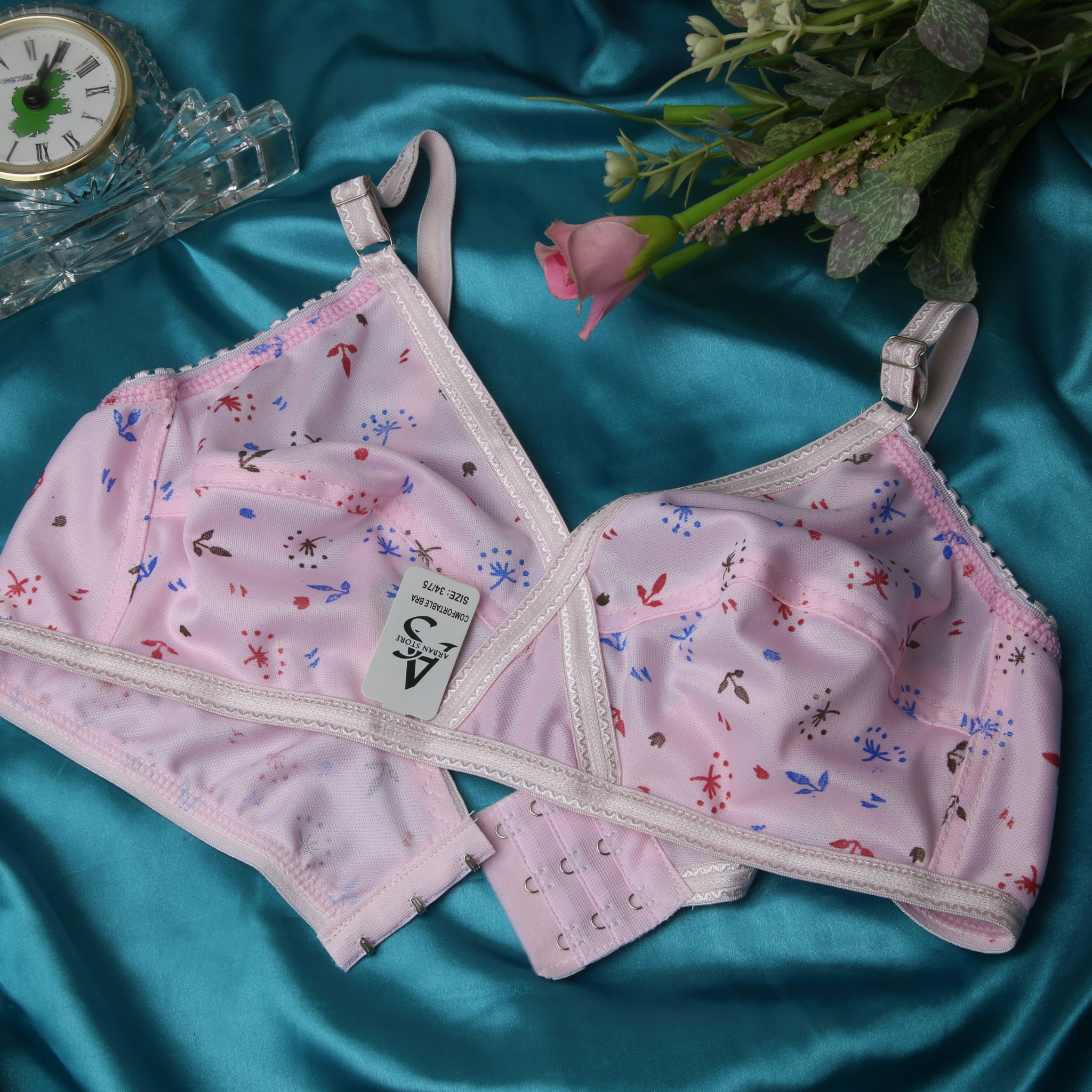 4 Piece Printed Jersey Bra Set – Soft, Stretchable & Comfortable Fit