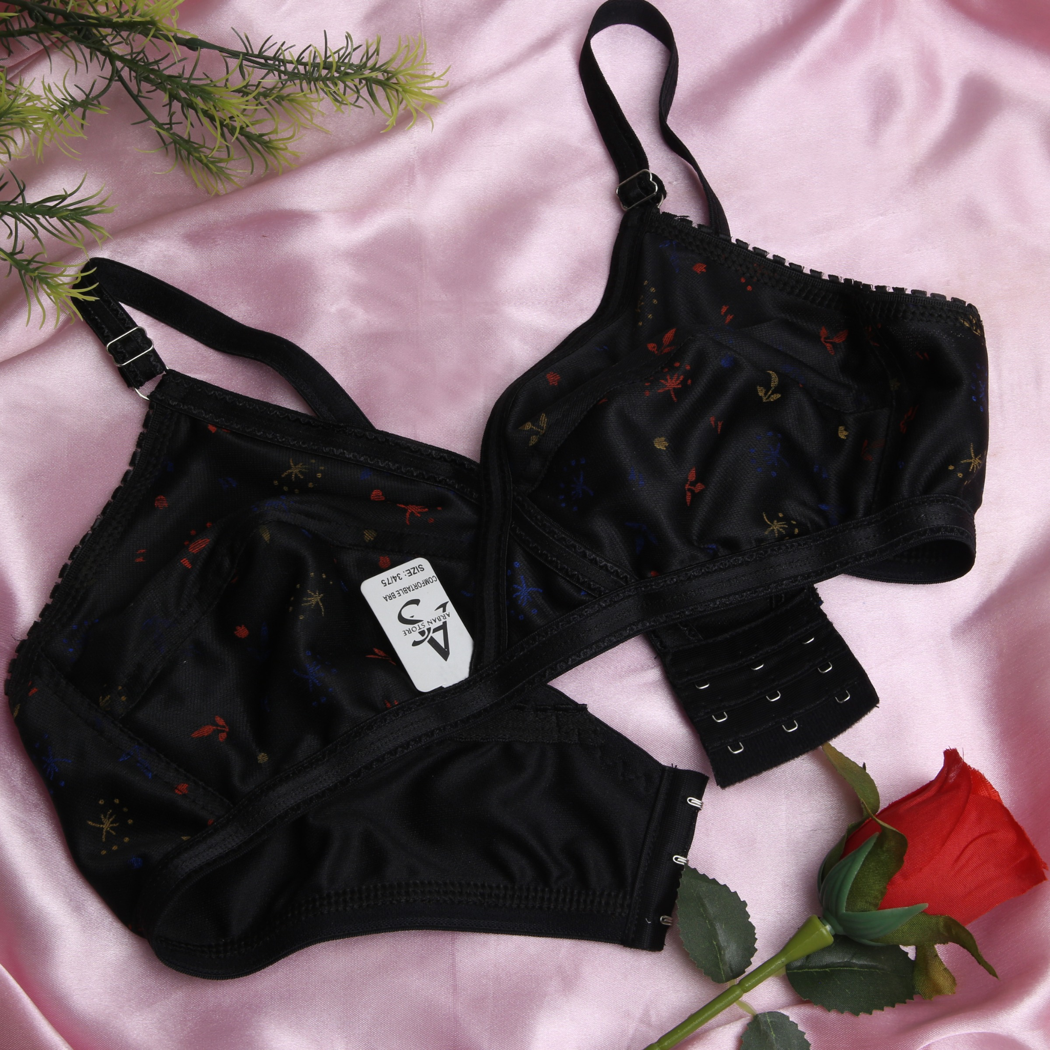 4 Piece Printed Jersey Bra Set – Soft, Stretchable & Comfortable Fit